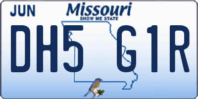 MO license plate DH5G1R
