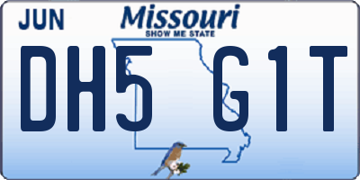 MO license plate DH5G1T