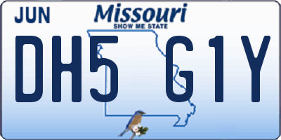 MO license plate DH5G1Y