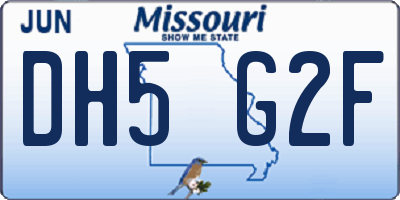 MO license plate DH5G2F