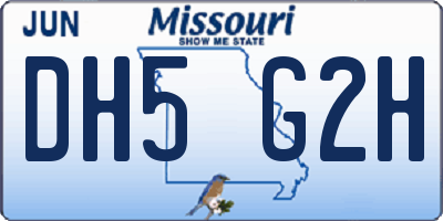 MO license plate DH5G2H