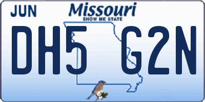 MO license plate DH5G2N