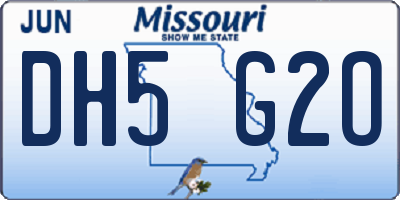 MO license plate DH5G2O