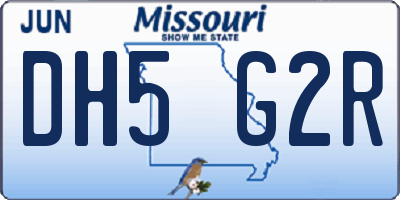 MO license plate DH5G2R