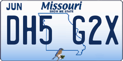 MO license plate DH5G2X