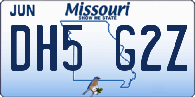 MO license plate DH5G2Z