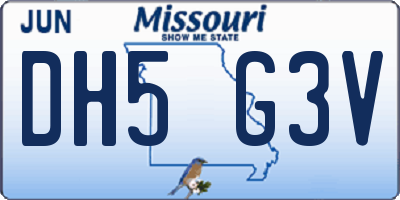MO license plate DH5G3V