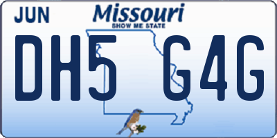 MO license plate DH5G4G