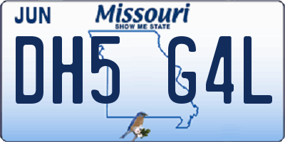 MO license plate DH5G4L