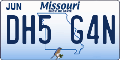 MO license plate DH5G4N