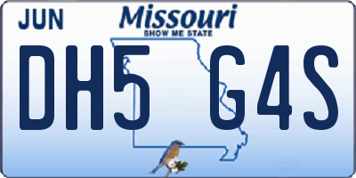 MO license plate DH5G4S