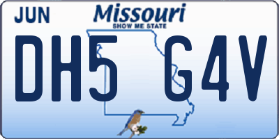 MO license plate DH5G4V