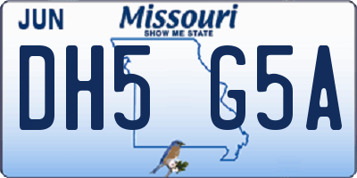 MO license plate DH5G5A