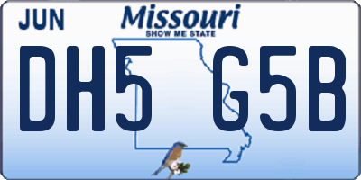 MO license plate DH5G5B