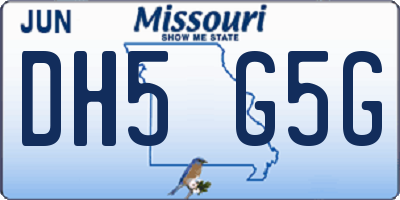 MO license plate DH5G5G