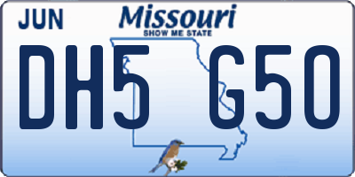 MO license plate DH5G5O