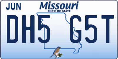 MO license plate DH5G5T