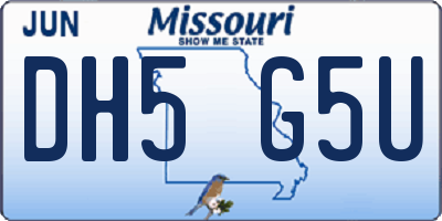 MO license plate DH5G5U