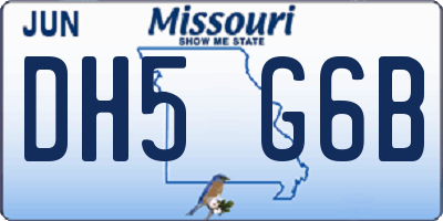 MO license plate DH5G6B