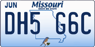 MO license plate DH5G6C