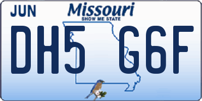 MO license plate DH5G6F