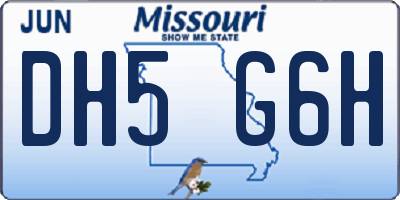 MO license plate DH5G6H