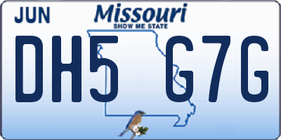 MO license plate DH5G7G