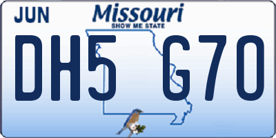 MO license plate DH5G7O