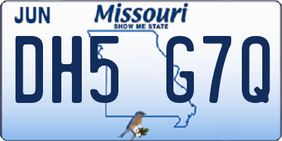 MO license plate DH5G7Q