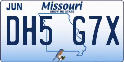 MO license plate DH5G7X