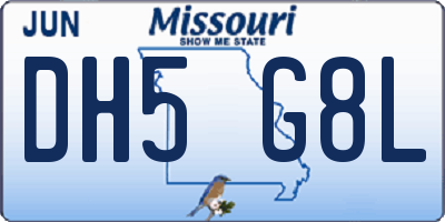 MO license plate DH5G8L