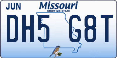MO license plate DH5G8T