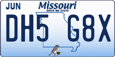 MO license plate DH5G8X