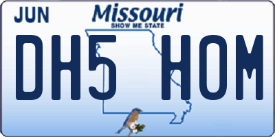 MO license plate DH5H0M