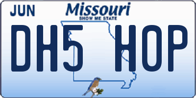 MO license plate DH5H0P