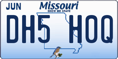 MO license plate DH5H0Q