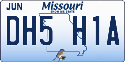 MO license plate DH5H1A