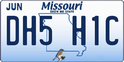 MO license plate DH5H1C