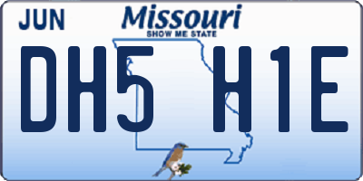 MO license plate DH5H1E