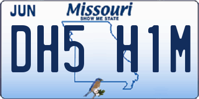 MO license plate DH5H1M