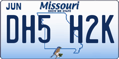 MO license plate DH5H2K