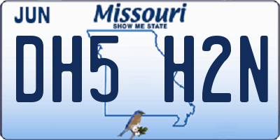 MO license plate DH5H2N