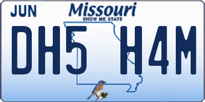 MO license plate DH5H4M