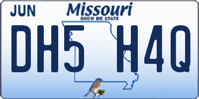 MO license plate DH5H4Q