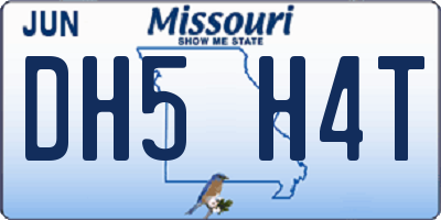 MO license plate DH5H4T