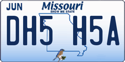 MO license plate DH5H5A