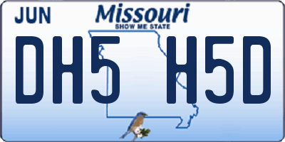 MO license plate DH5H5D