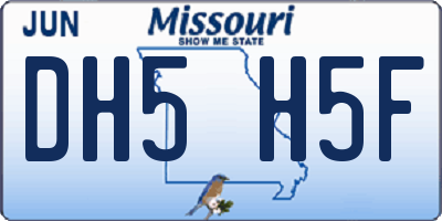 MO license plate DH5H5F