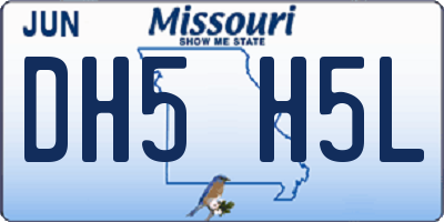 MO license plate DH5H5L
