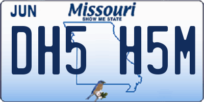 MO license plate DH5H5M